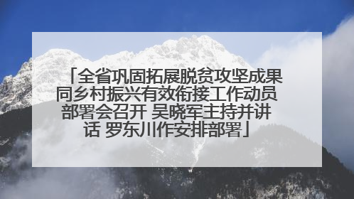 全省巩固拓展脱贫攻坚成果同乡村振兴有效衔接工作动员部署会召开 吴晓军主持并讲话 罗东川作安排部署