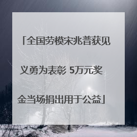 全国劳模宋兆普获见义勇为表彰 5万元奖金当场捐出用于公益