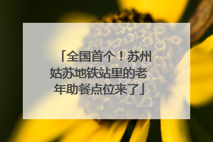 全国首个！苏州姑苏地铁站里的老年助餐点位来了
