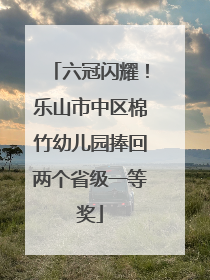 六冠闪耀！乐山市中区棉竹幼儿园捧回两个省级一等奖