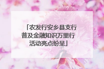 农发行安乡县支行普及金融知识万里行活动亮点纷呈