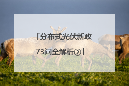 分布式光伏新政73问全解析②