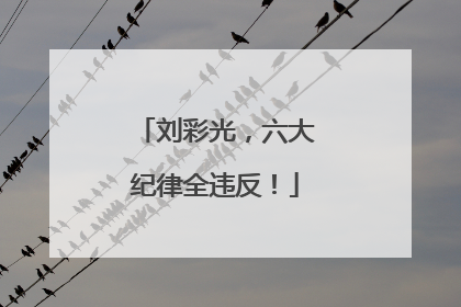 刘彩光，六大纪律全违反！