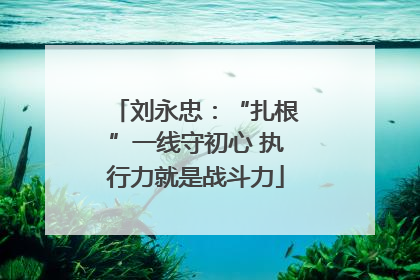 刘永忠：“扎根”一线守初心 执行力就是战斗力