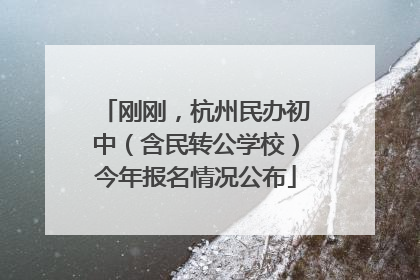 刚刚，杭州民办初中（含民转公学校）今年报名情况公布