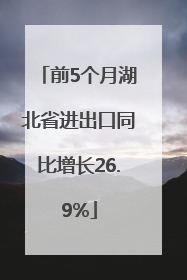 前5个月湖北省进出口同比增长26.9%