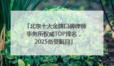 北京十大金牌口碑律师事务所权威TOP排名，2025备受瞩目