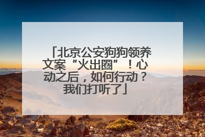 北京公安狗狗领养文案“火出圈”！心动之后，如何行动？我们打听了