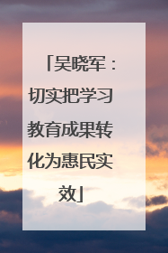 吴晓军：切实把学习教育成果转化为惠民实效