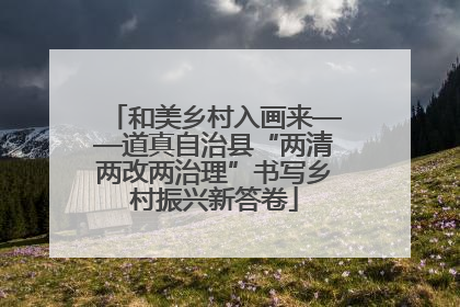 和美乡村入画来——道真自治县“两清两改两治理”书写乡村振兴新答卷