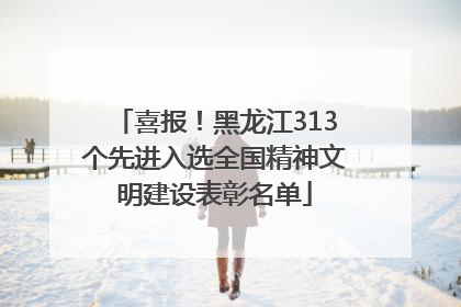 喜报!黑龙江313个先进入选全国精神文明建设表彰名单