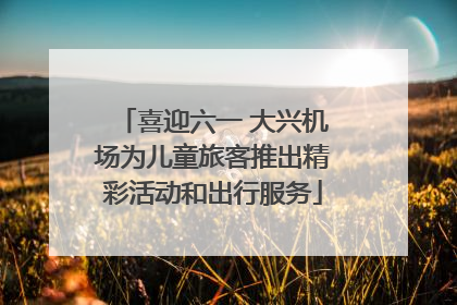 喜迎六一 大兴机场为儿童旅客推出精彩活动和出行服务