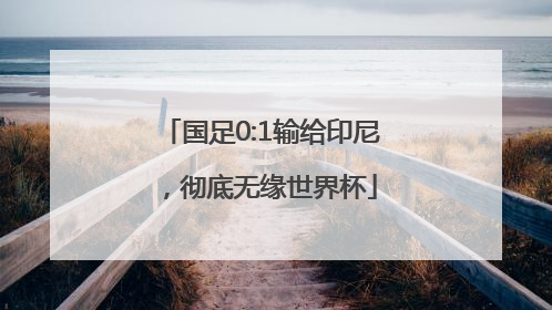 国足0:1输给印尼，彻底无缘世界杯