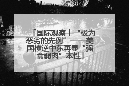 国际观察丨“极为恶劣的先例”——美国横逆中东再显“强食弱肉”本性