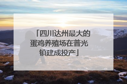 四川达州最大的蛋鸡养殖场在普光镇建成投产