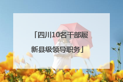 四川10名干部履新县级领导职务