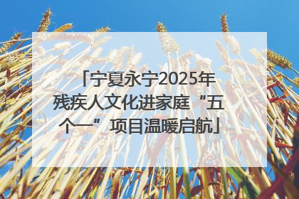 宁夏永宁2025年残疾人文化进家庭“五个一”项目温暖启航