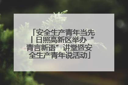 安全生产青年当先丨日照高新区举办“青言新语”讲堂暨安全生产青年说活动