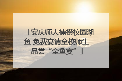 安庆师大捕捞校园湖鱼 免费宴请全校师生品尝“全鱼宴”