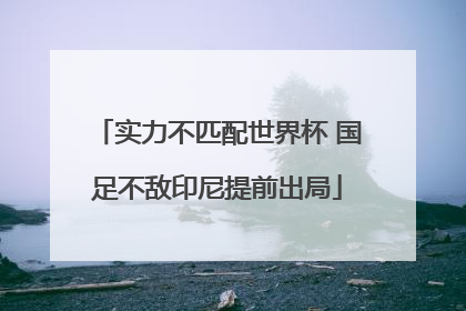 实力不匹配世界杯 国足不敌印尼提前出局