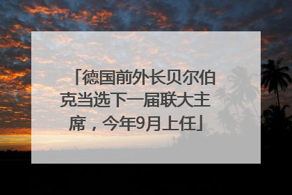 德国前外长贝尔伯克当选下一届联大主席，今年9月上任