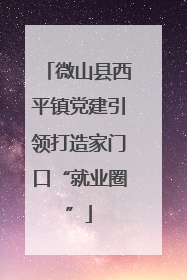 微山县西平镇党建引领打造家门口“就业圈”