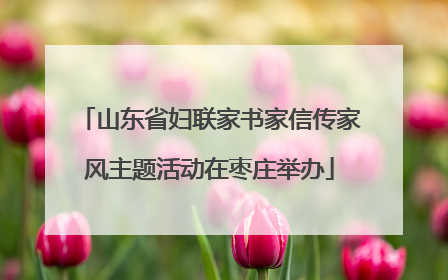 山东省妇联家书家信传家风主题活动在枣庄举办