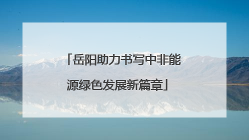 岳阳助力书写中非能源绿色发展新篇章