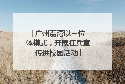 广州荔湾以三位一体模式，开展征兵宣传进校园活动