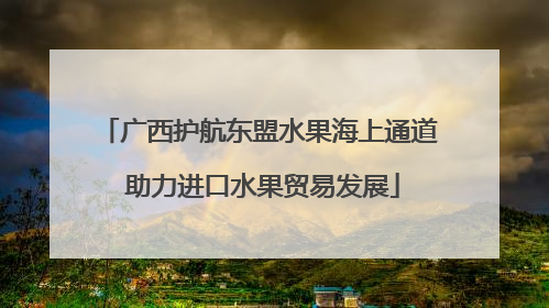 广西护航东盟水果海上通道 助力进口水果贸易发展