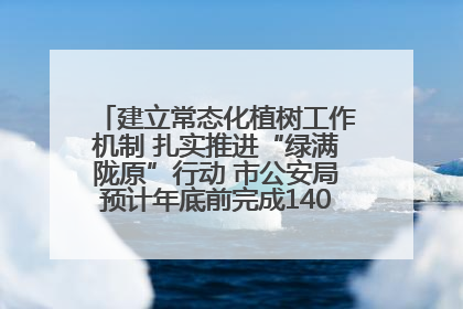 建立常态化植树工作机制 扎实推进“绿满陇原”行动 市公安局预计年底前完成1402亩绿化任务