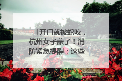 开门就被蛇咬，杭州女子蒙了！消防紧急提醒：这些方法都不靠谱！