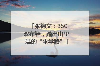 张锦文：350双布鞋，踏出山里娃的“求学路”