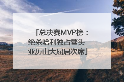 总决赛MVP榜：绝杀哈利独占鳌头 亚历山大屈居次席