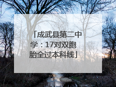 成武县第二中学：17对双胞胎全过本科线