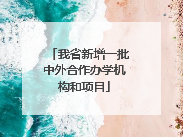 我省新增一批中外合作办学机构和项目