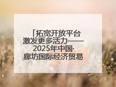 拓宽开放平台 激发更多活力——2025年中国·廊坊国际经济贸易洽谈会观察