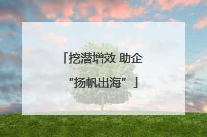 挖潜增效 助企“扬帆出海”