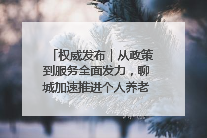 权威发布｜从政策到服务全面发力，聊城加速推进个人养老金制度落地