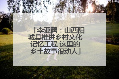 李亚鹤：山西阳城县推进乡村文化记忆工程 这里的乡土故事很动人