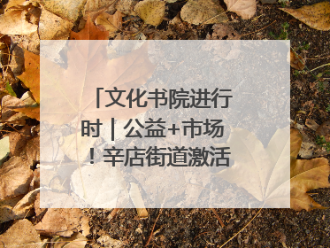 文化书院进行时｜公益+市场！辛店街道激活社区新动能