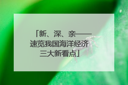 新、深、亲——速览我国海洋经济三大新看点