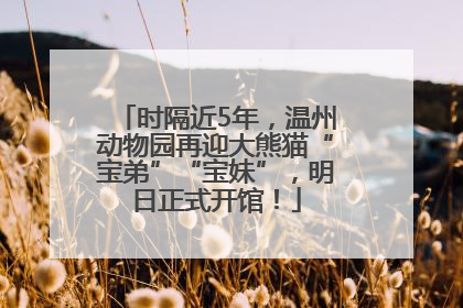 时隔近5年，温州动物园再迎大熊猫“宝弟”“宝妹”，明日正式开馆！