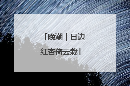 晚潮｜日边红杏倚云栽