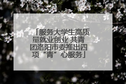 服务大学生高质量就业创业 共青团洛阳市委推出四项“青”心服务