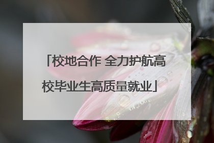校地合作 全力护航高校毕业生高质量就业