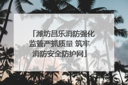 潍坊昌乐消防强化监管严抓质量 筑牢消防安全防护网