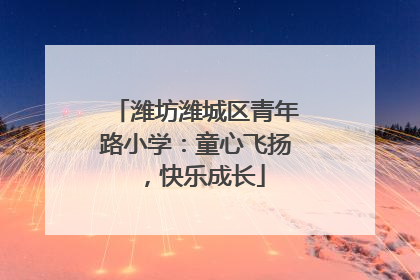 潍坊潍城区青年路小学：童心飞扬，快乐成长
