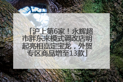 沪上第6家！永辉超市胖东来模式调改店明起亮相嘉定宝龙，外贸专区商品增至13款