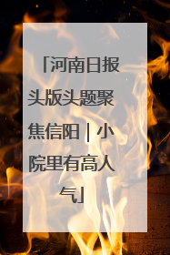 河南日报头版头题聚焦信阳｜小院里有高人气